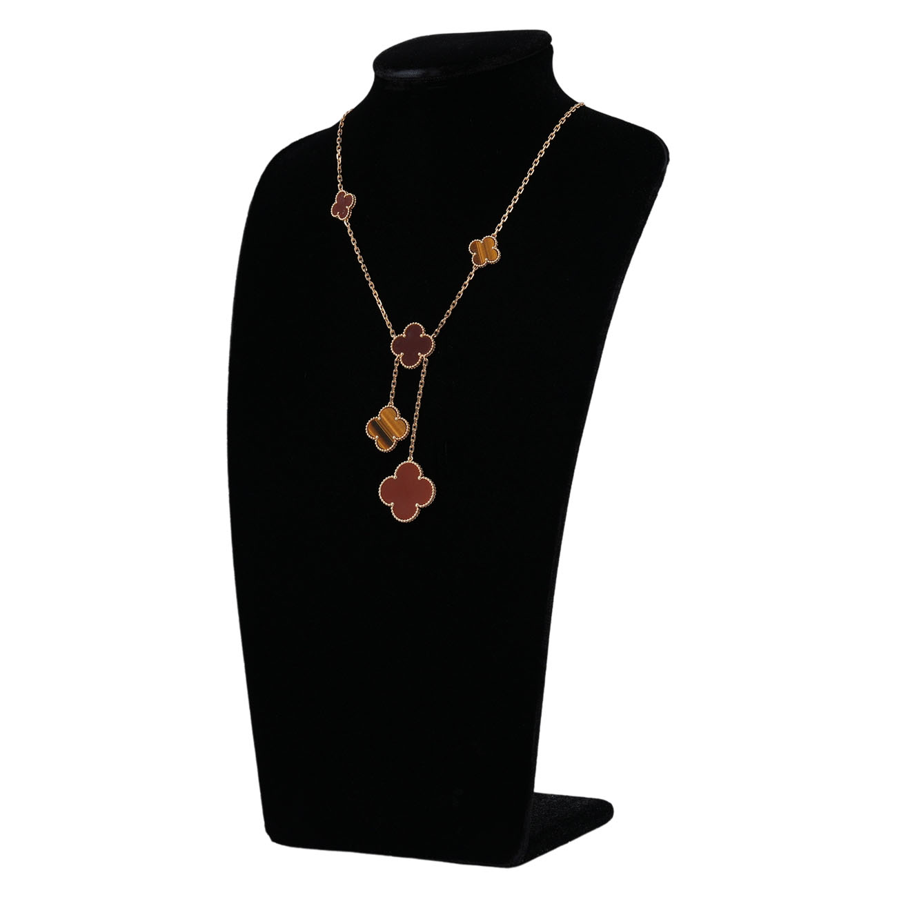 Van Cleef & Arpels(USED)반클리프앤아펠 매직 알함브라 커넬리언 타이거즈아이 6모티브 네크리스